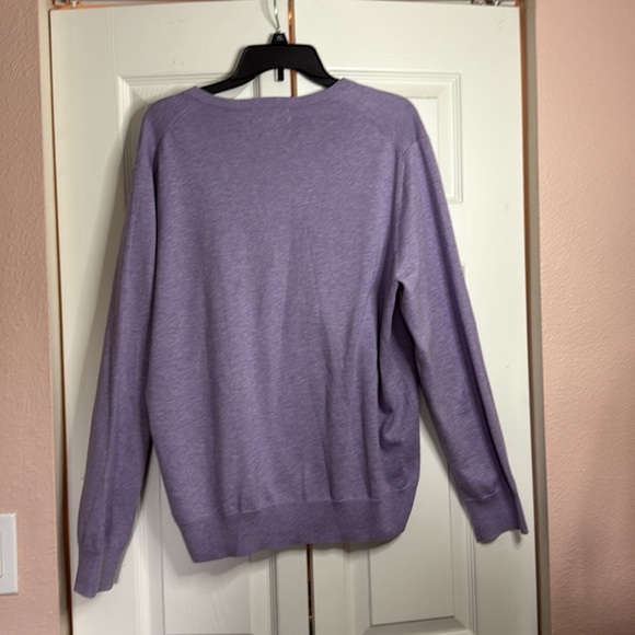 Men’s Brooks Brothers Lavender V-Neck Cotton Sweater size L - Picture 5 of 7